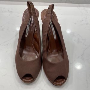 Donal Pliner slingbacks with suede wedge heels